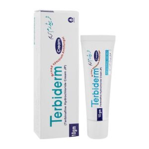 A tube of Terbiderm Cream for skin infections